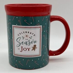 Celebrate the Season of Joy - Red & Green with Candy‎ Cane Detail 15 oz. Mug
